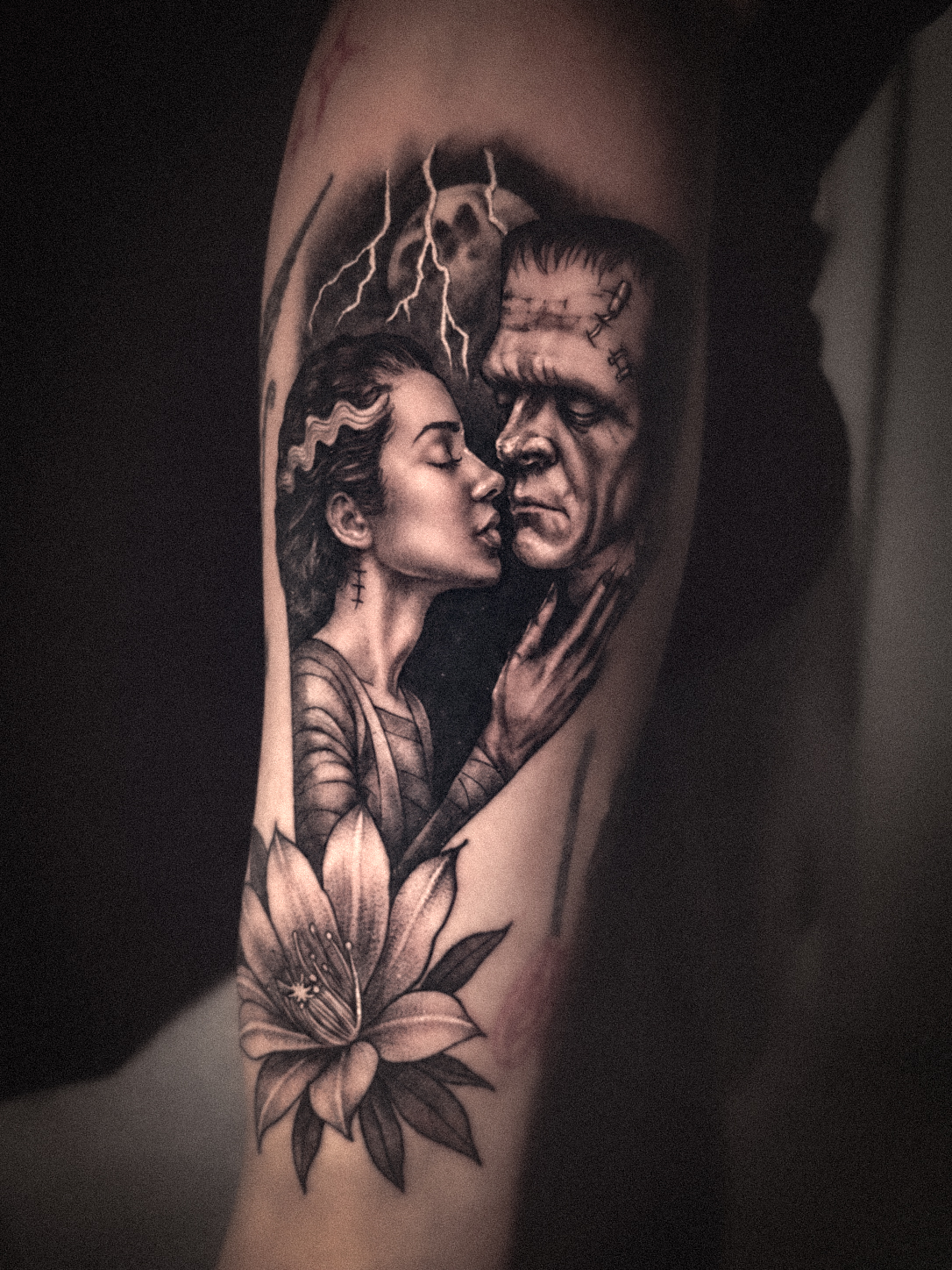Frankenstein and Bride tattoo