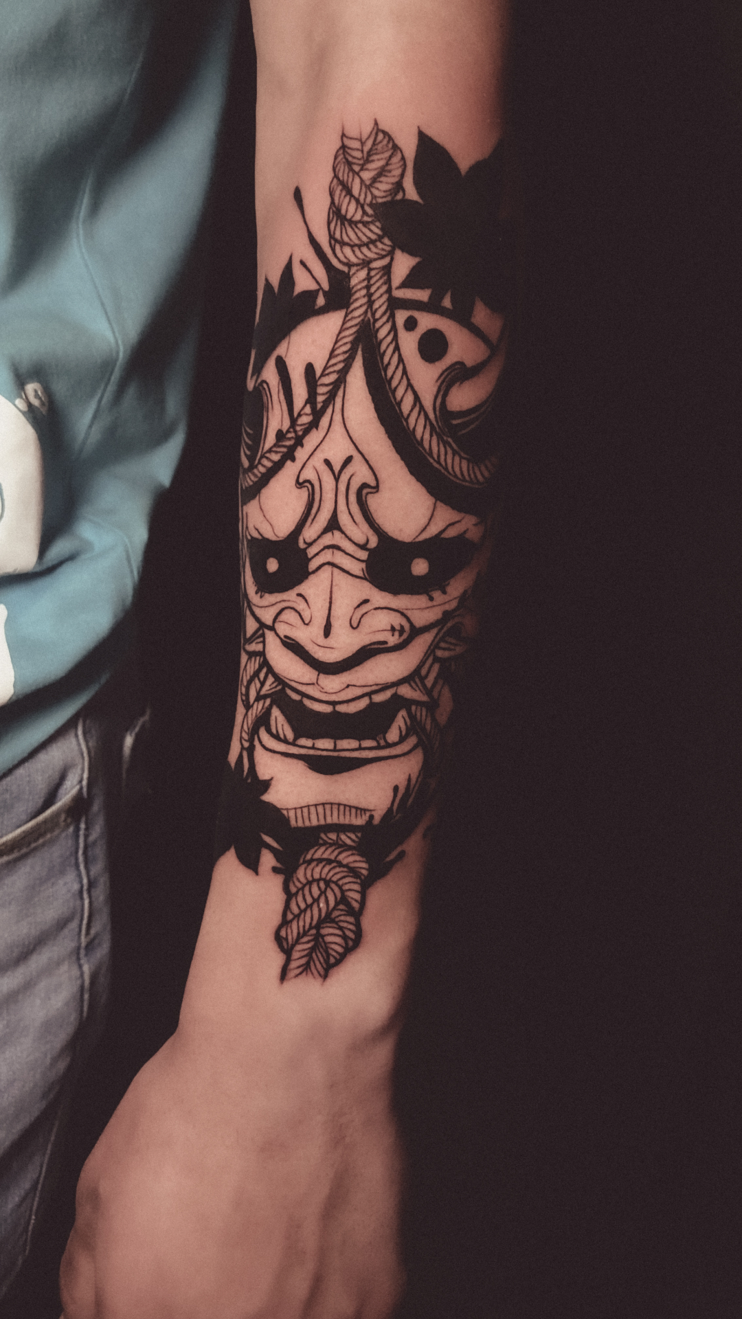Japanese mask tattoo